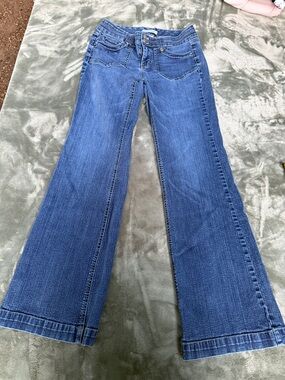 White House Black Market Women's Dark Blue Flare Jeans